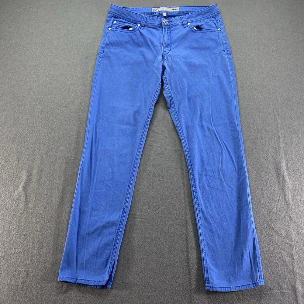 Jordache Skinny Pants Womens 12 Blue Stretch Mid Rise 5 Pocket JM113276B